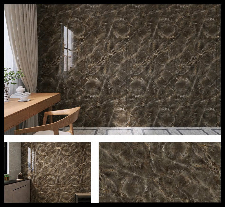 Marmer Llook Tile PET Wandsticker Wand Decoratie Geluidsisolatie Anti-botsing
